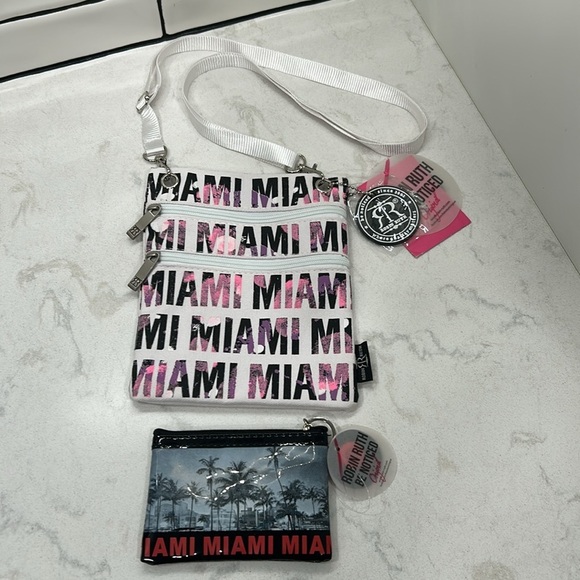 Robin Ruth White and Pink Miami Crossbody Bag & Coin Purse NWT - Picture 12 of 12